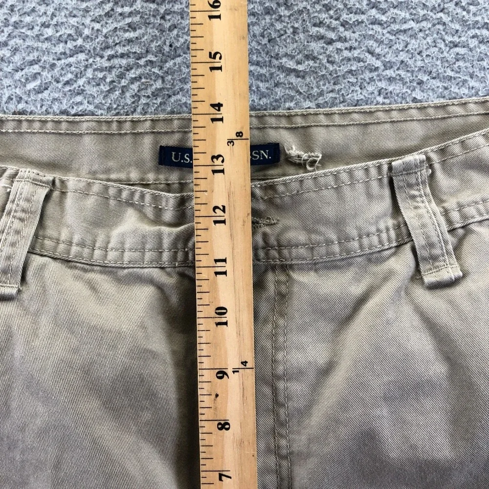 Vintage US Polo Assn Sorts Mens 32 Khaki Cargo Baggy Embroidered Logo Y2k Skater